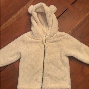 Hanna Andersson Cream Fleece Kids Jacket with Bear Ears